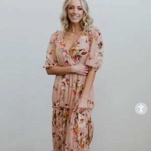 Macbeth Blush Floral Maxi Dress